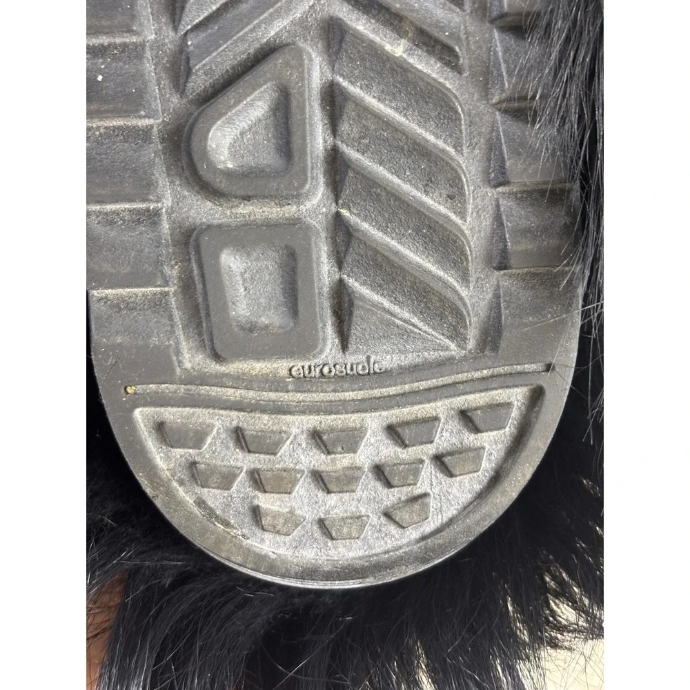 Oscar Sport Vintage Yeti Boots Black Faux Fur Made in Italy Womens 9 EU 40